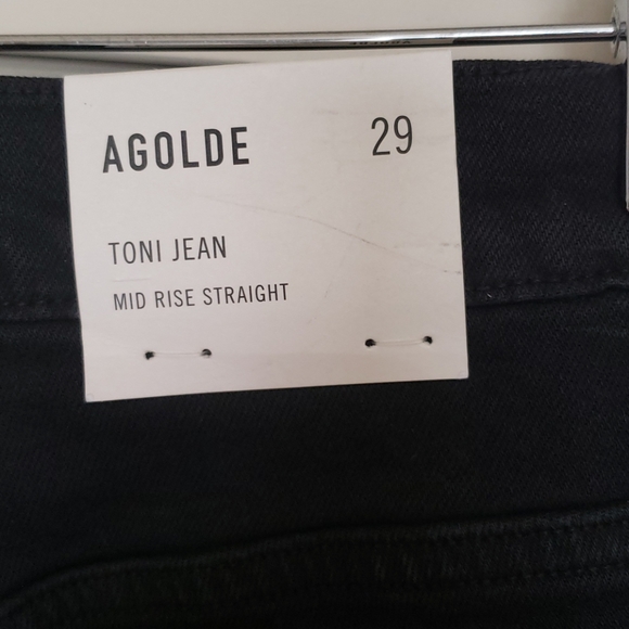 AGOLDE Toni Mid Rise Straight Jeans, Black, Sz 29 - Picture 11 of 13